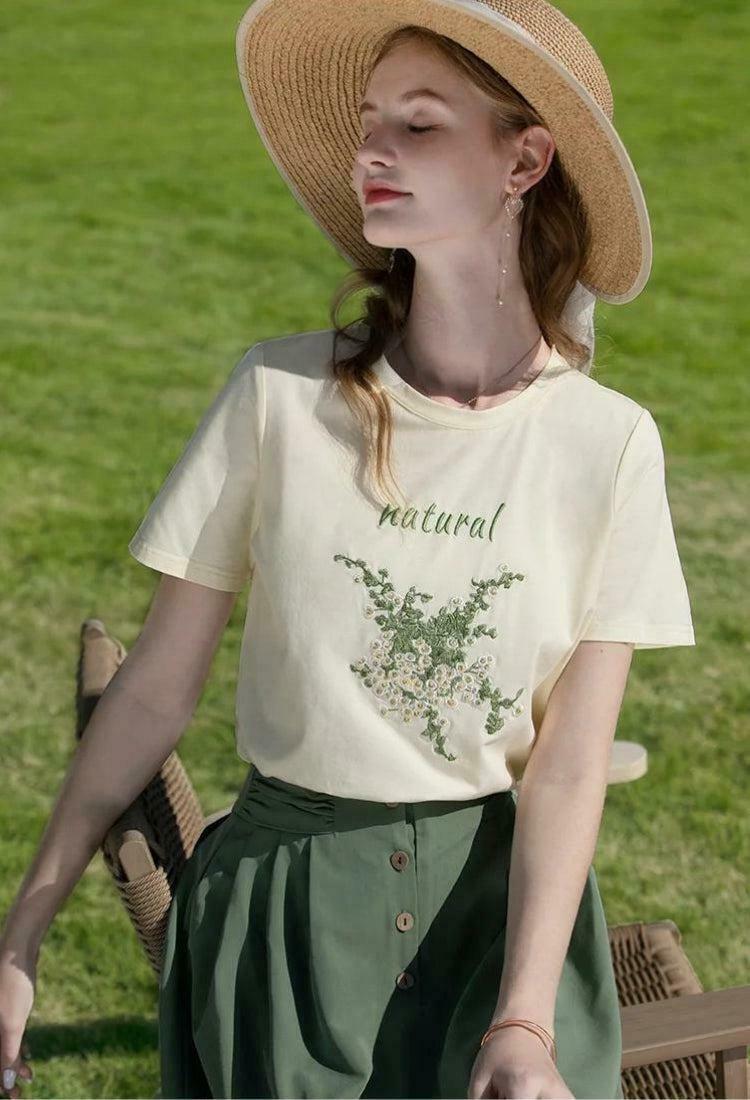 Charming Cottagecore Natural Tee - Y2K Baby Tee for Aesthetic Outfits & Fashion Trends