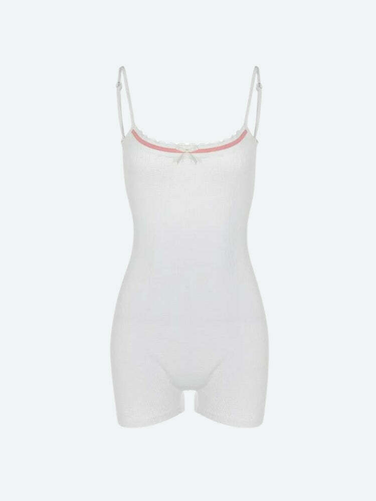 Chic Coquette Bow Backless Bodysuit - Trendy Y2K Crop Top for Stylish Cottagecore Outfits