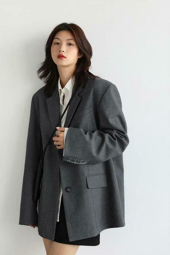Chic Floral Embroidered Burgundy Corduroy Blazer for Classy Y2K and Cottagecore Outfits