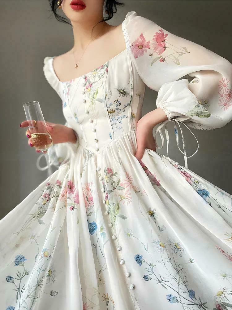 Chic Pink Plaid Cottagecore Maxi Dress - Bohemian Long Sleeve Sun Dress for Y2K Fashion