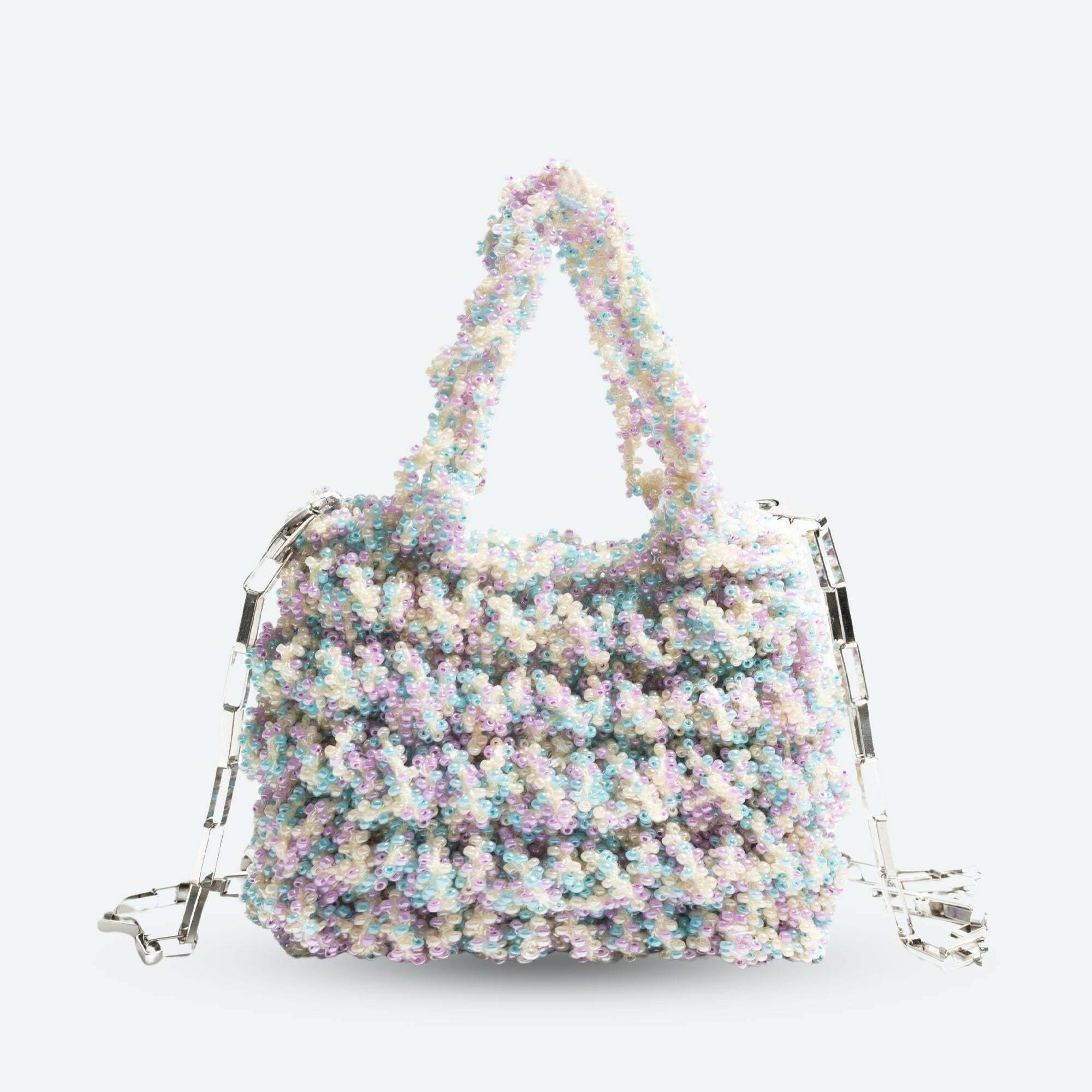Chic Soft Girl Beaded Chain Strap Handbag - Trendy Y2K Minimalist Cottagecore Fashion