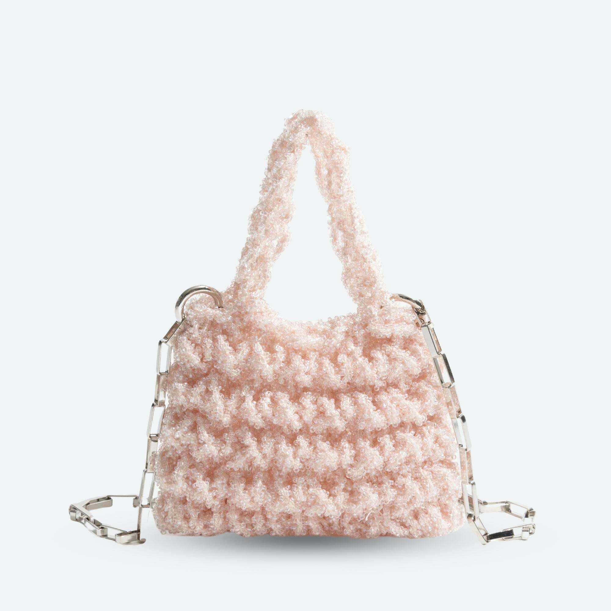 Chic Soft Girl Beaded Chain Strap Handbag - Trendy Y2K Minimalist Cottagecore Fashion
