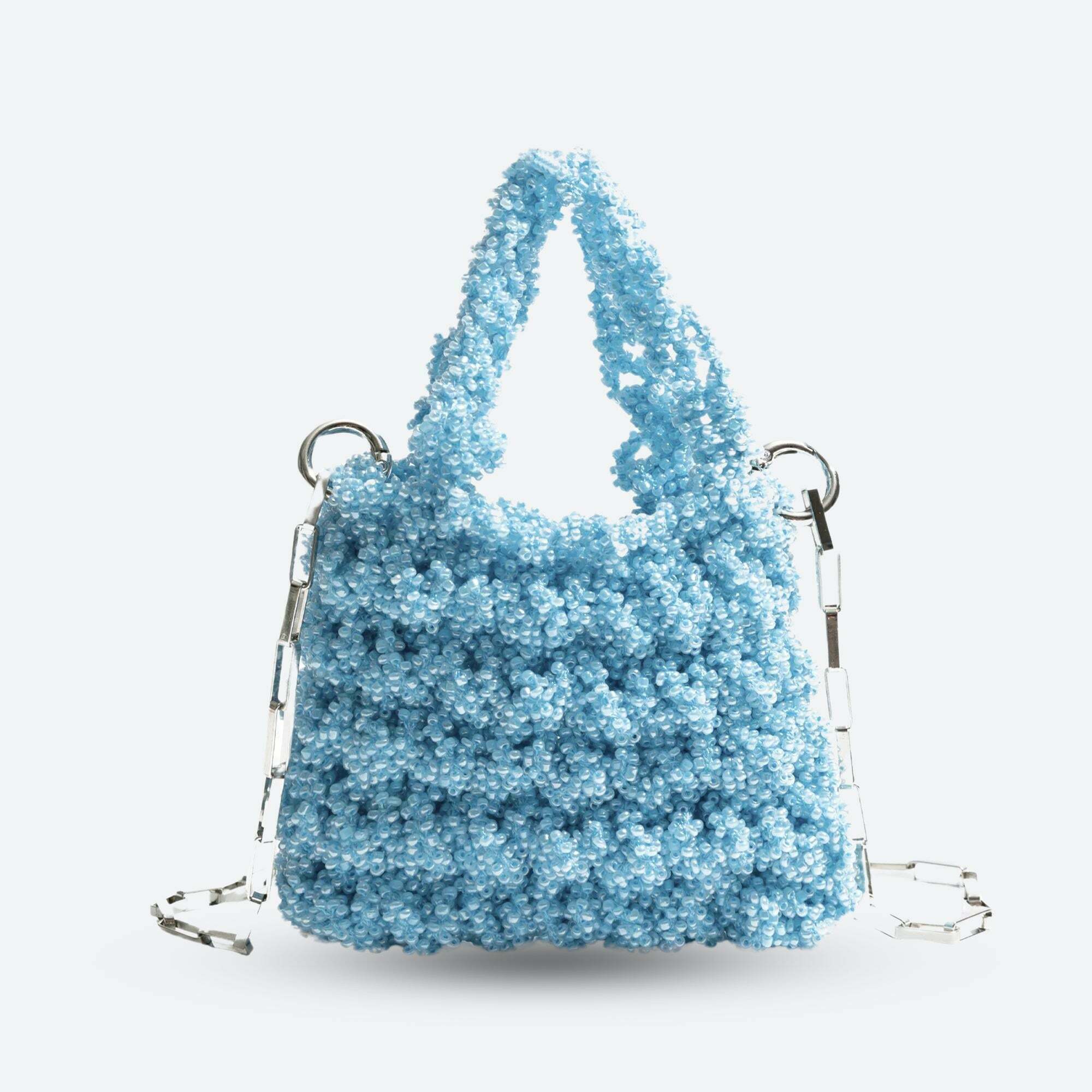 Chic Soft Girl Beaded Chain Strap Handbag - Trendy Y2K Minimalist Cottagecore Fashion