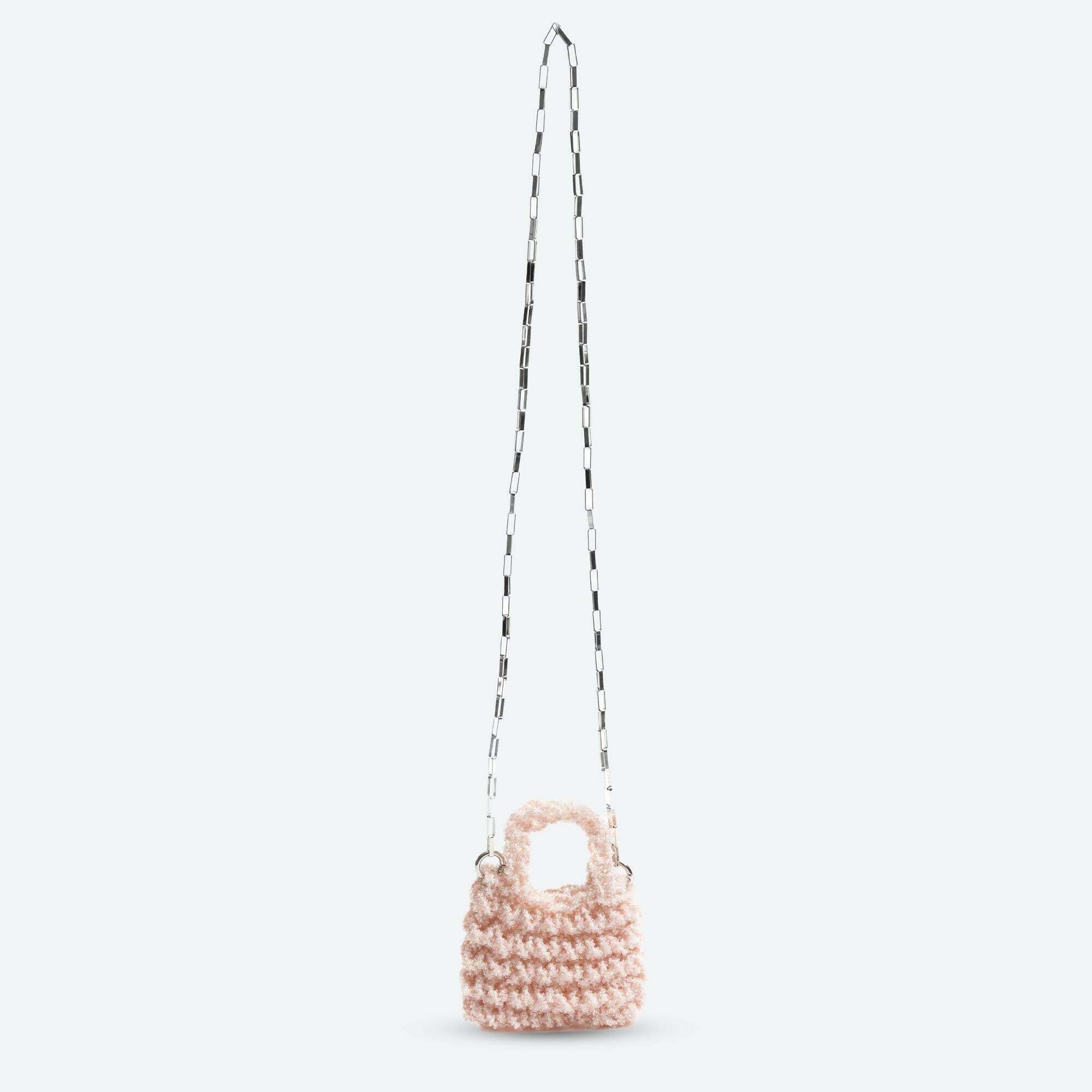 Chic Soft Girl Beaded Chain Strap Handbag - Trendy Y2K Minimalist Cottagecore Fashion