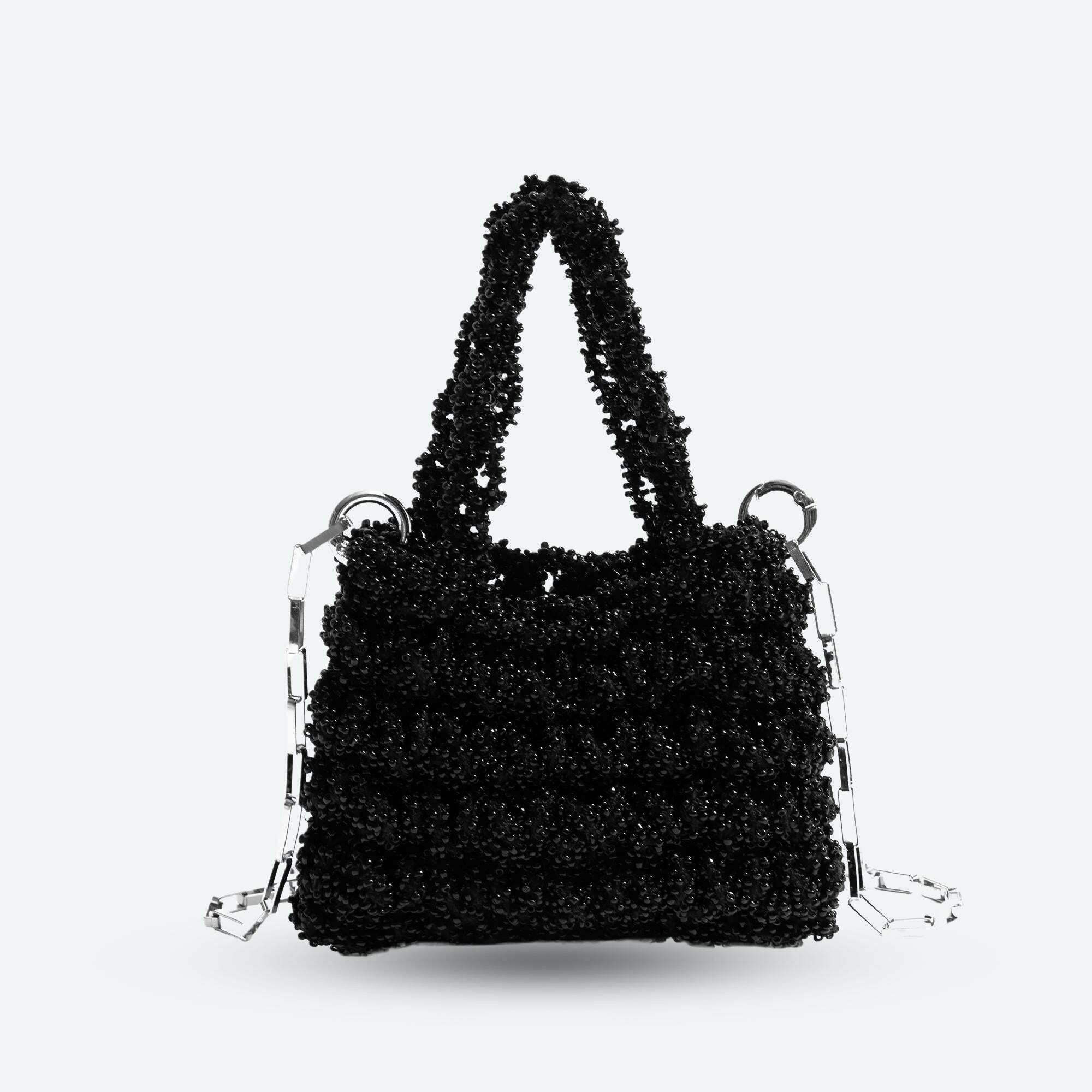 Chic Soft Girl Beaded Chain Strap Handbag - Trendy Y2K Minimalist Cottagecore Fashion