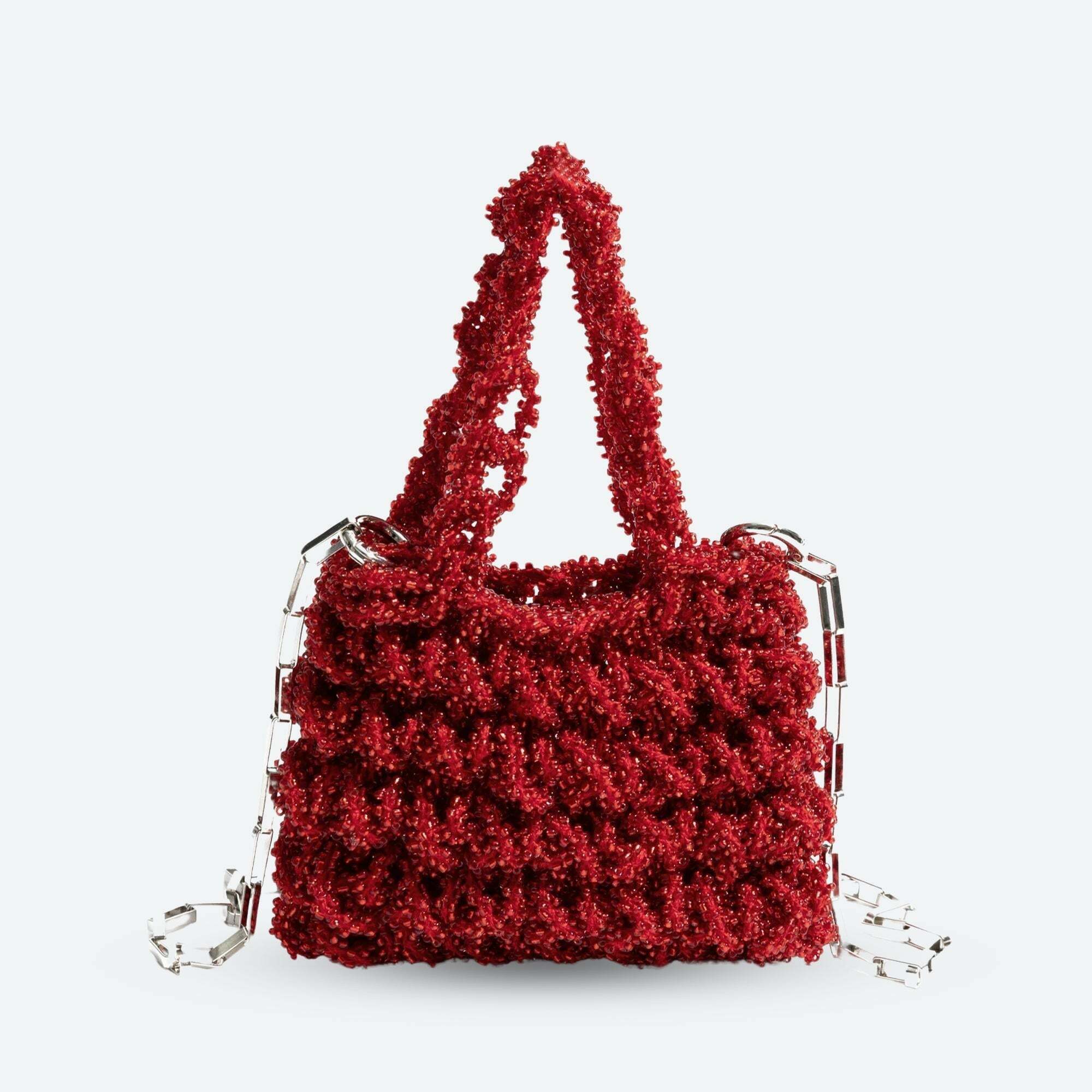 Chic Soft Girl Beaded Chain Strap Handbag - Trendy Y2K Minimalist Cottagecore Fashion