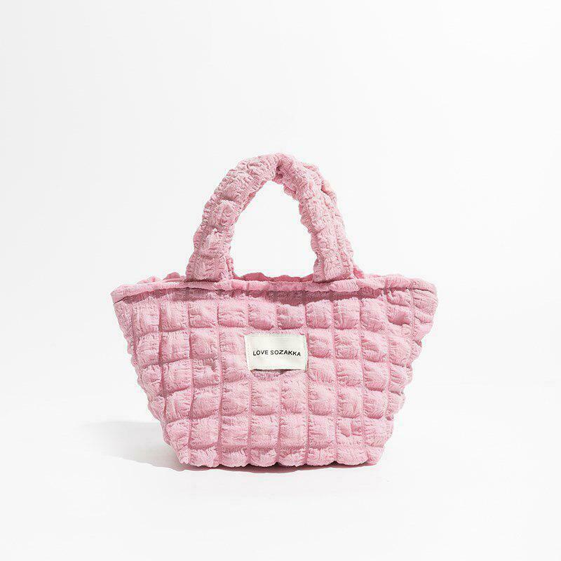 Chic Soft Girl Popcorn Handbag - Trendy Minimalist Accessory for Y2K and Cottagecore Fashion