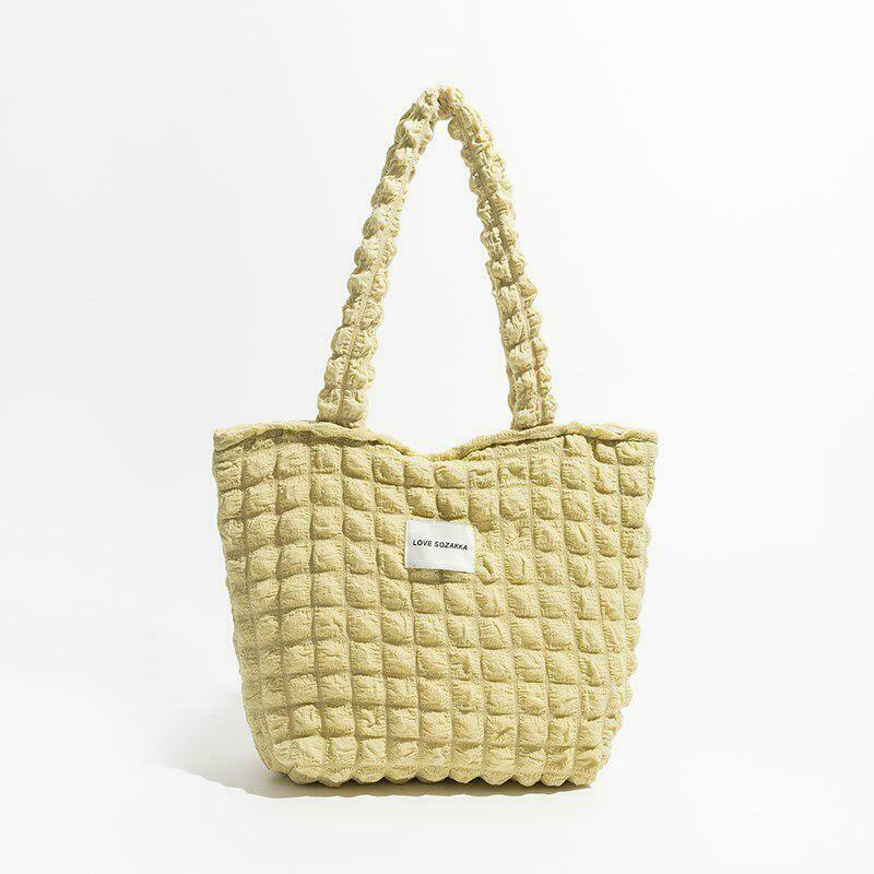 Chic Soft Girl Popcorn Handbag - Trendy Minimalist Accessory for Y2K and Cottagecore Fashion