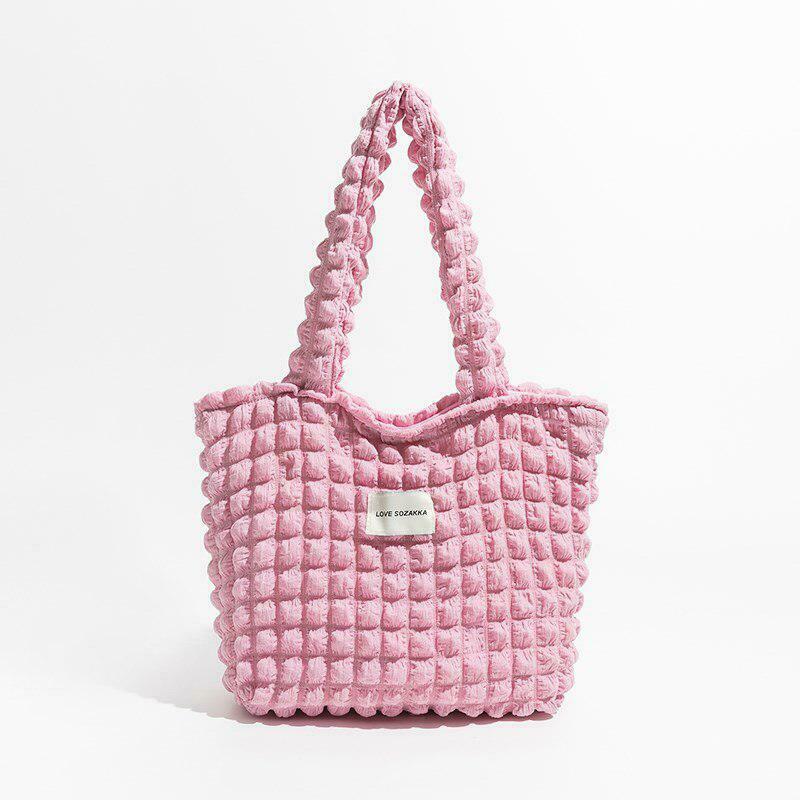 Chic Soft Girl Popcorn Handbag - Trendy Minimalist Accessory for Y2K and Cottagecore Fashion