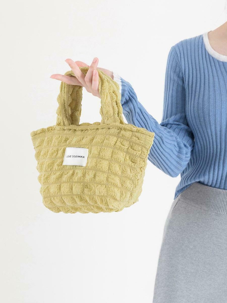 Chic Soft Girl Popcorn Handbag - Trendy Minimalist Accessory for Y2K and Cottagecore Fashion