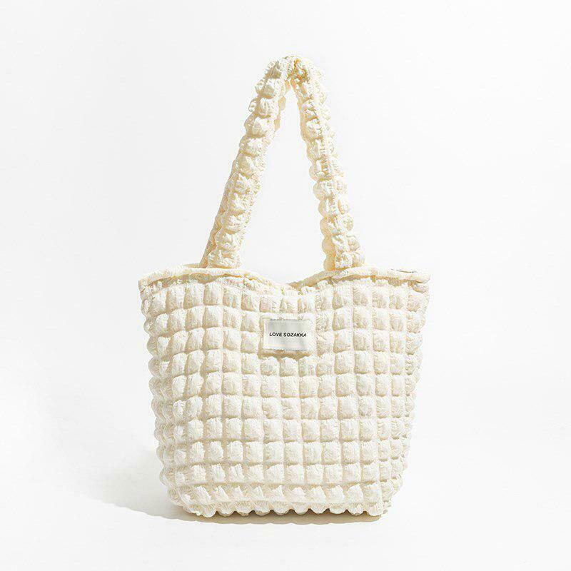 Chic Soft Girl Popcorn Handbag - Trendy Minimalist Accessory for Y2K and Cottagecore Fashion