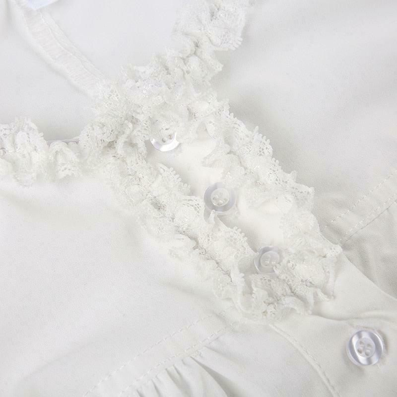 Coquette Cap Sleeve Lace Up Top - Y2K Fashion Lace Up Design with Lightweight Comfort