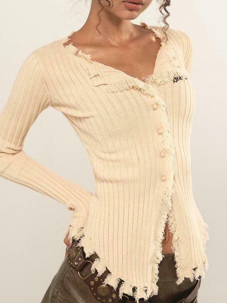 Fairy Grunge Distressed Corduroy Cardigan in Blue Floral - Y2K Vintage Style Essential