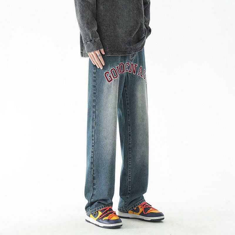 Golden Age Straight Leg Jeans - Vintage-Inspired Y2K Style for Cottagecore Aesthetic Outfits