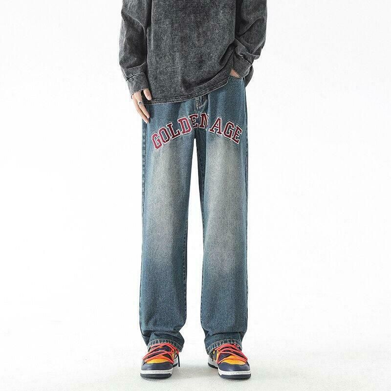Golden Age Straight Leg Jeans - Vintage-Inspired Y2K Style for Cottagecore Aesthetic Outfits