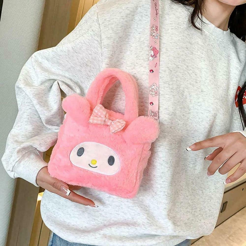Kawaii Fluffy Sanrio Handbag - Adorable Minimalist Accessory for Y2K and Cottagecore Fashion