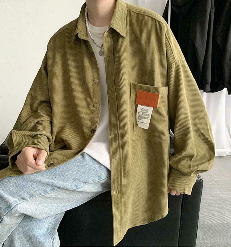 Soft Corduroy Casual Shirt - Vintage Aesthetic Y2K Fashion for Effortless Style