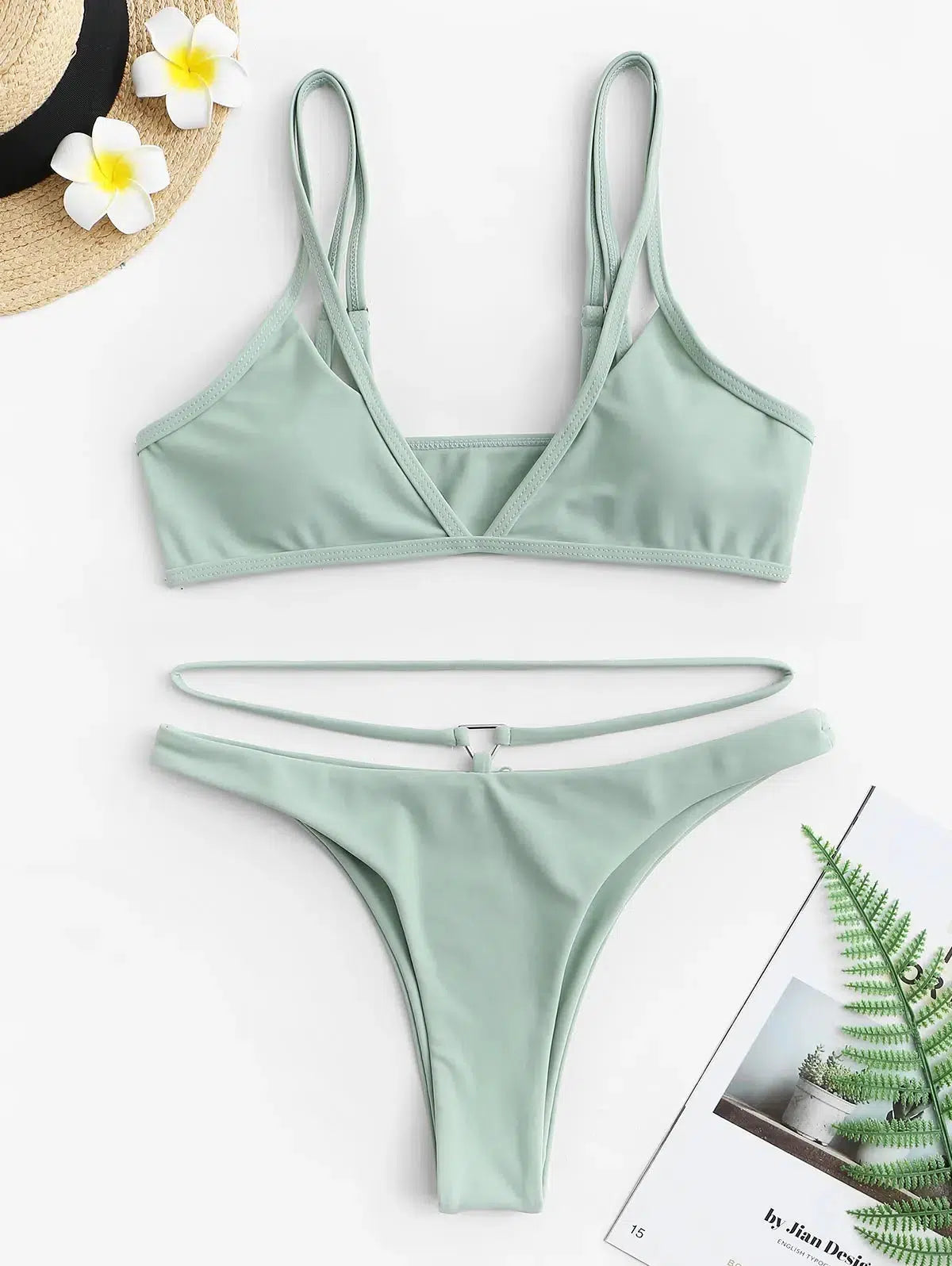 Stylish Triangle Cut Out Bikini Set - Trendy Y2K Fashion with Chic Cottagecore Vibes