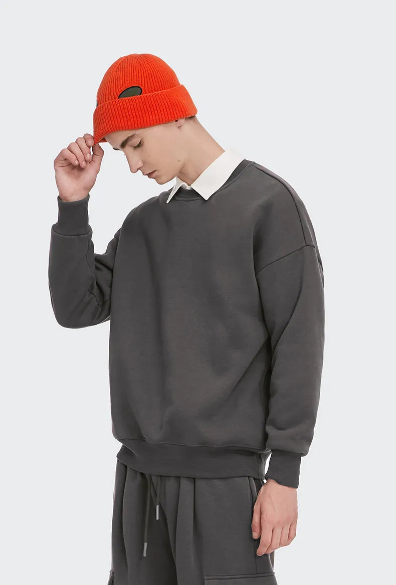 Trendy Oversized Vintage Graphic Sweatshirt in Soft Corduroy - Y2K Aesthetic Style