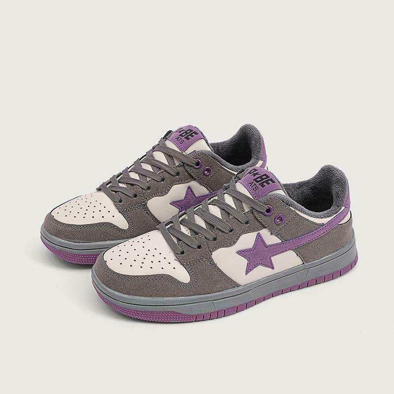 Trendy Star Embroidered Multicolor Sneakers for Y2K Fashion Lovers - Vintage Style