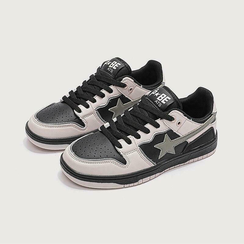 Trendy Star Embroidered Multicolor Sneakers for Y2K Fashion Lovers - Vintage Style