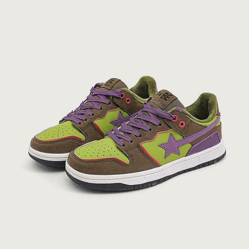 Trendy Star Embroidered Multicolor Sneakers for Y2K Fashion Lovers - Vintage Style