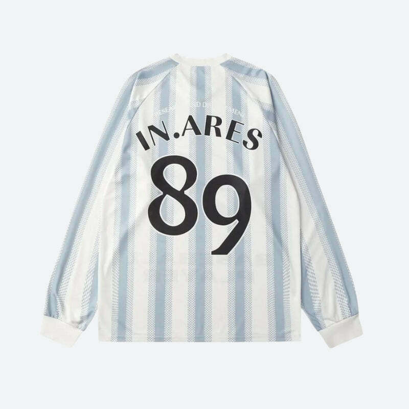 Trendy Y2K Baseball Jersey with Cat Ear Cap - Vintage Blues Streetwear Style