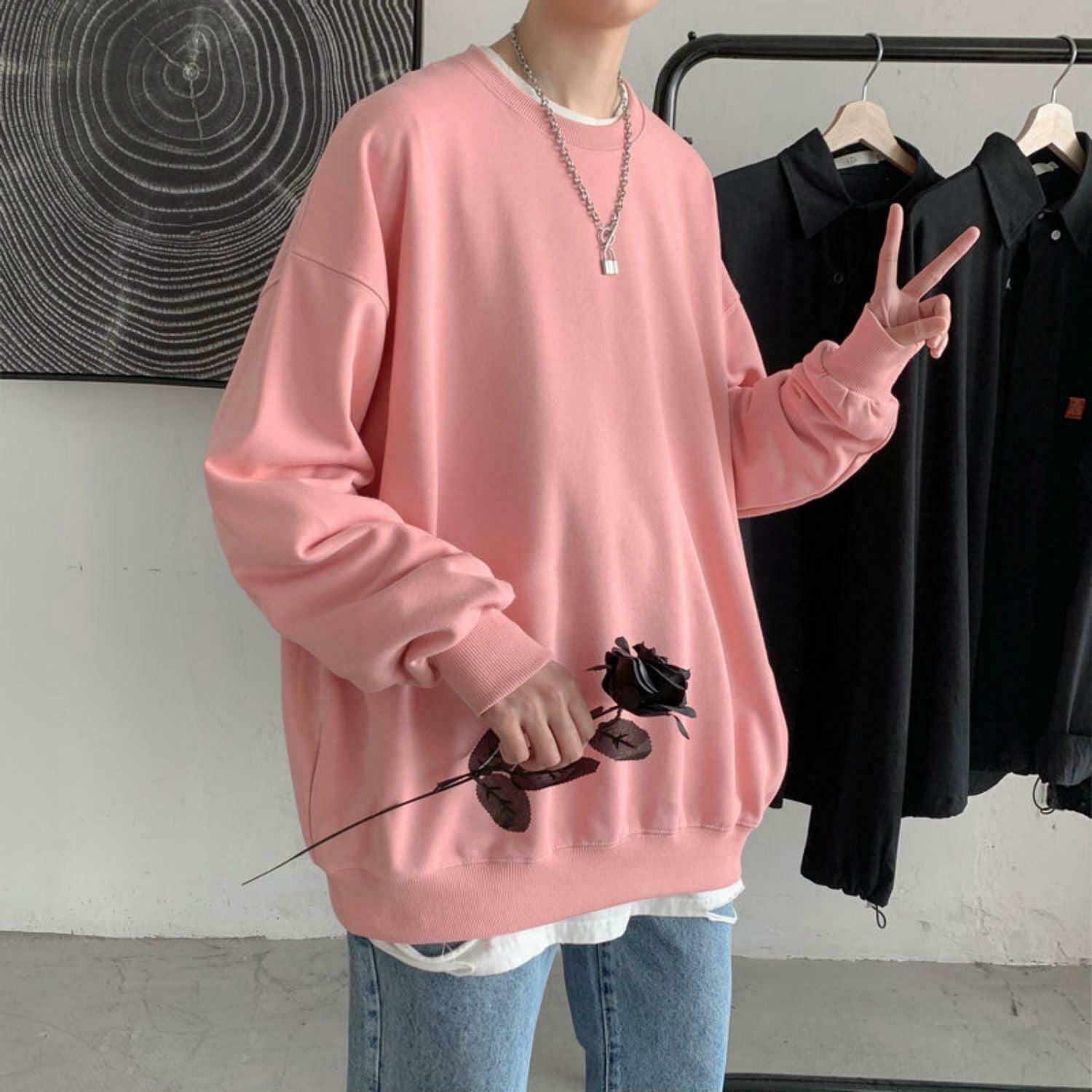 Trendy Y2K Style Oversized Sweatshirt with Vintage Graphic - Cozy Corduroy Aesthetic