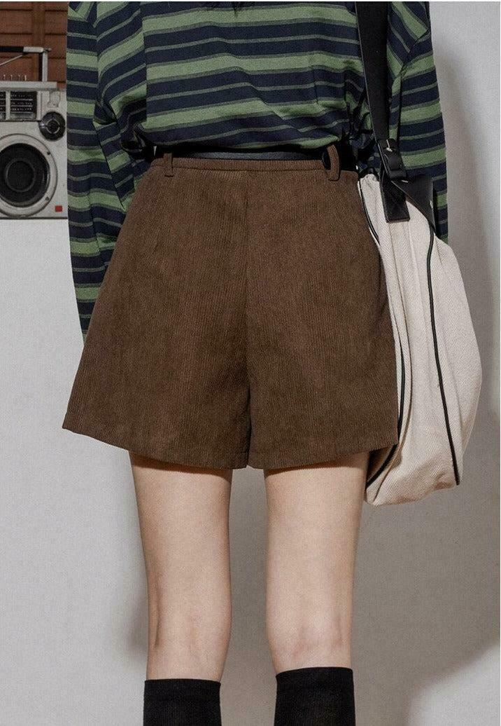 Vintage Dark Academia Corduroy Shorts for Y2K Fashion Lovers - Stylish & Comfortable Fit
