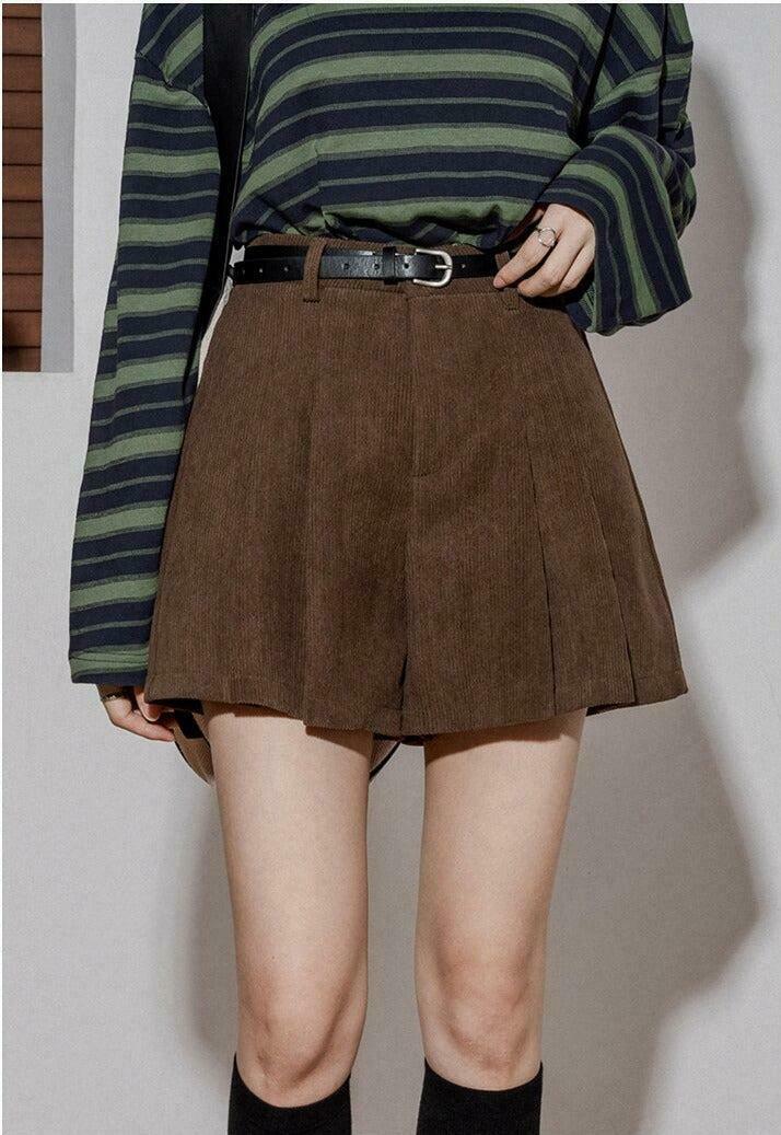 Vintage Dark Academia Corduroy Shorts for Y2K Fashion Lovers - Stylish & Comfortable Fit
