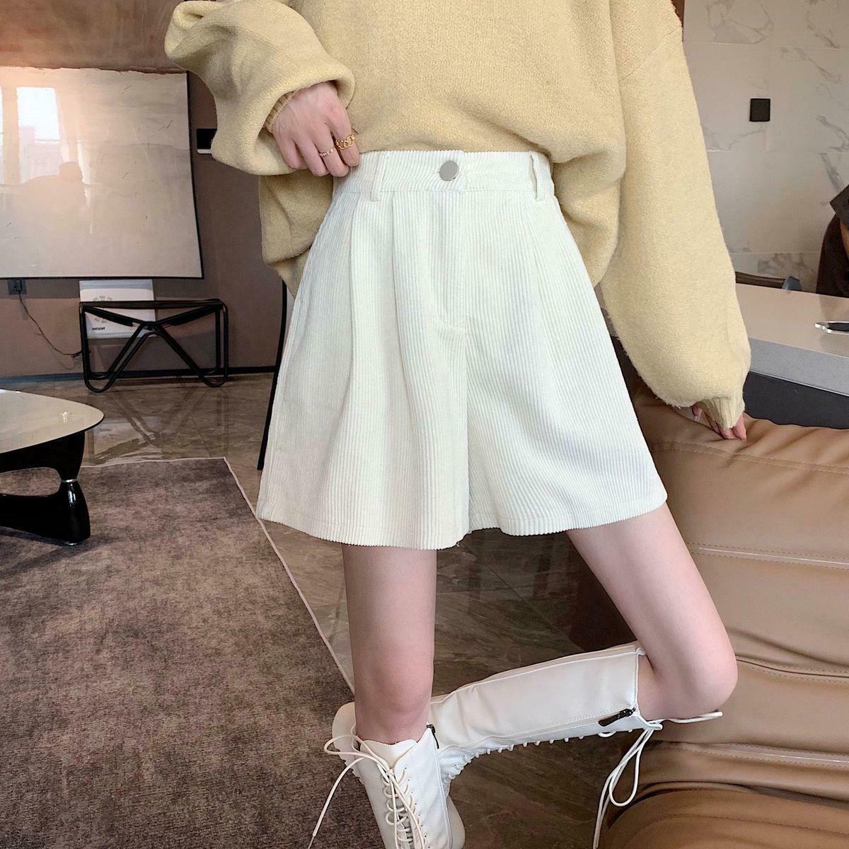 Vintage Dark Academia High Waist Corduroy Shorts - Trendy Y2K Fashion Essential