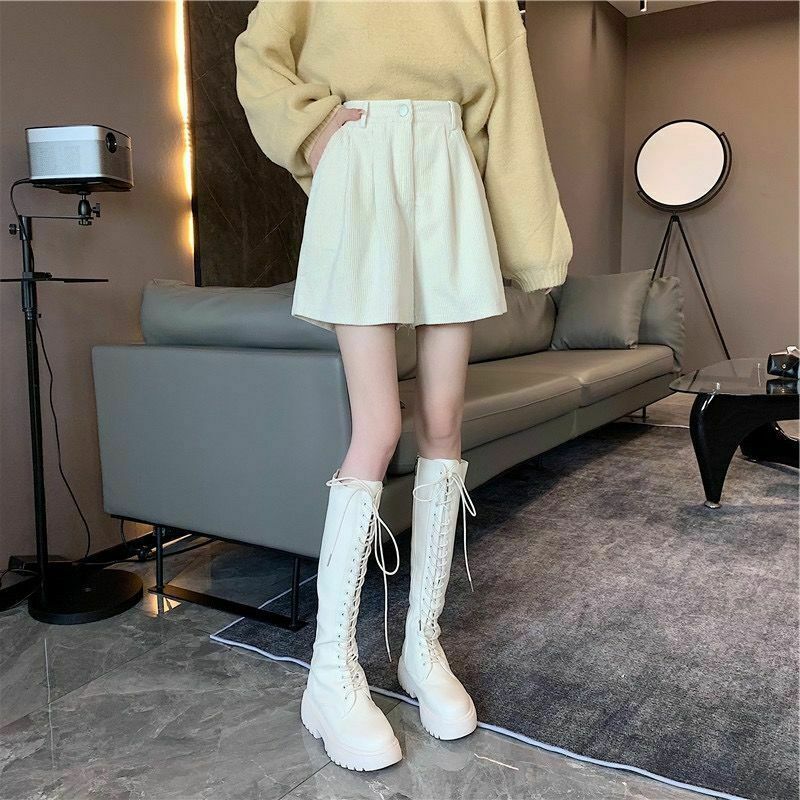 Vintage Dark Academia High Waist Corduroy Shorts - Trendy Y2K Fashion Essential