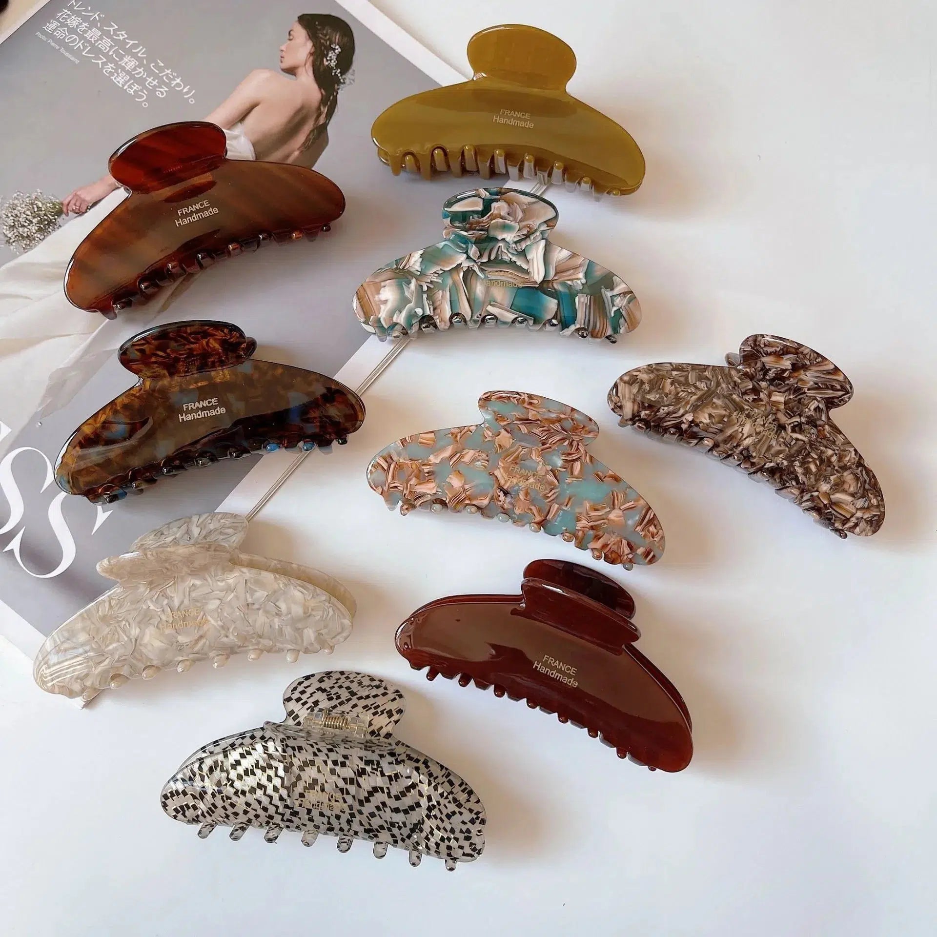 Vintage Floral Print Hair Claws - Y2K Aesthetic Accessories for Effortless Style