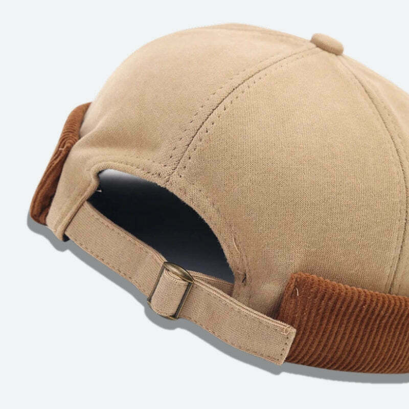Vintage Y2K Corduroy Skull Cap with Cat Ears - Trendy and Stylish Headwear for All