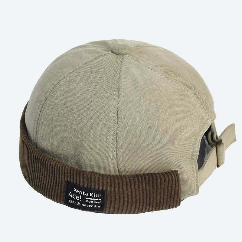 Vintage Y2K Corduroy Skull Cap with Cat Ears - Trendy and Stylish Headwear for All