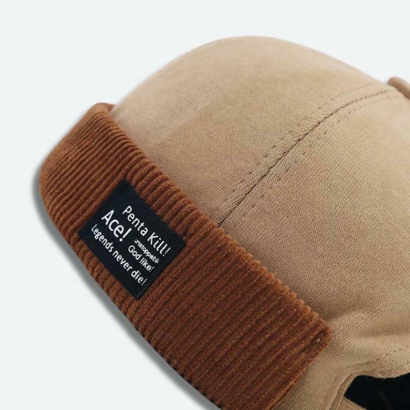 Vintage Y2K Corduroy Skull Cap with Cat Ears - Trendy and Stylish Headwear for All