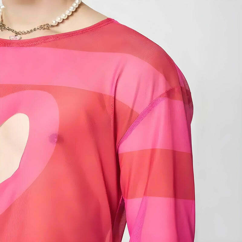 Y2K Heart Cut Out Crop Top - Trendy Heart Design, Soft Fabric, Perfect for Stylish Outfits